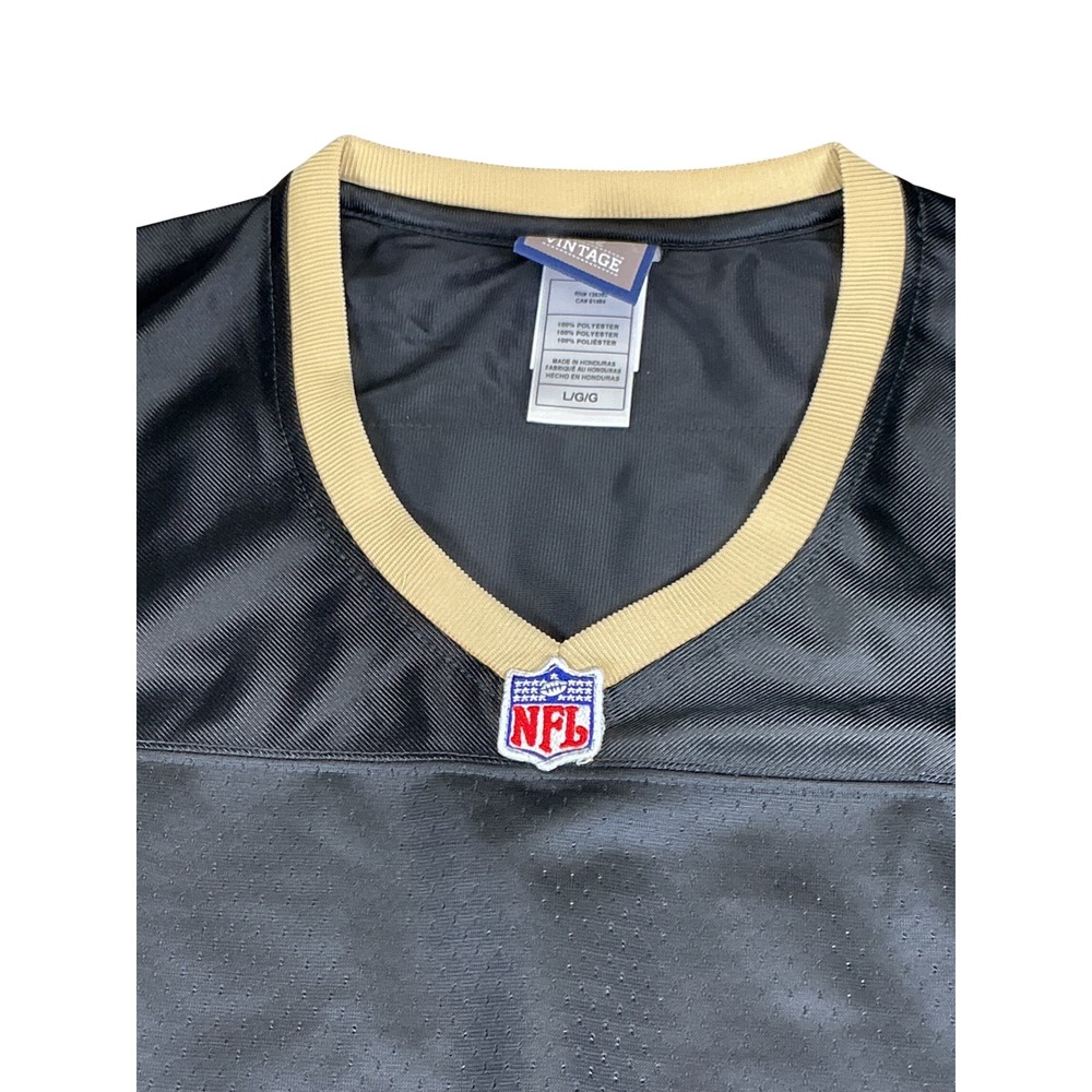 NFL Pro Line Vintage New Orleans Saints Jersey Shirt Black Gold‎ Men's Large - Picture 3 of 8